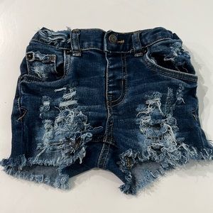 Small Shop Custom Distressed Jean Shorts Size 2T